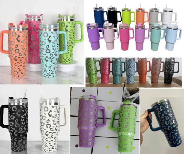 40 oz Tumblers - Solids, Holographic & Leopard Style