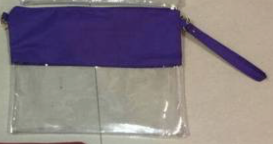 Clear Stadium Bags with wrist strap and long strap